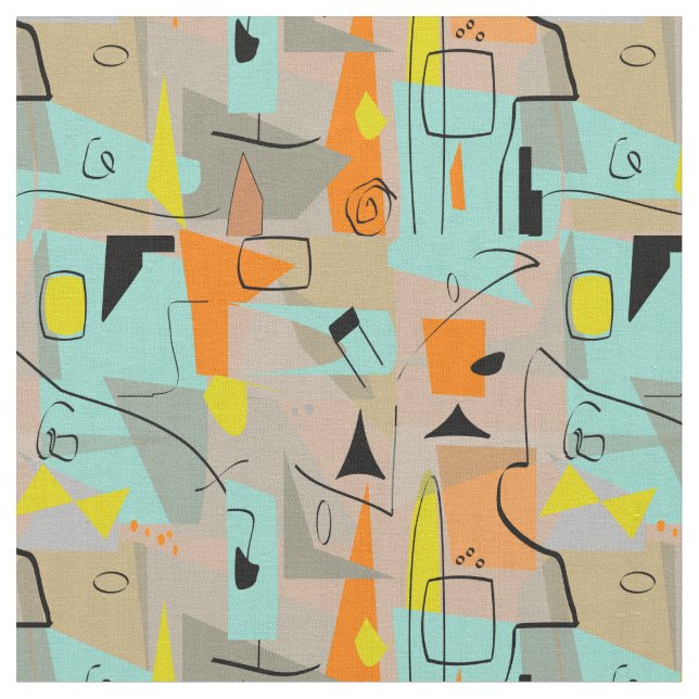 Tissu Mi-siècle funky (Fermer)