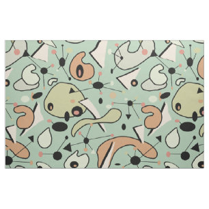 Tissu Mi-siècle moderne Formes atomiques et organiques