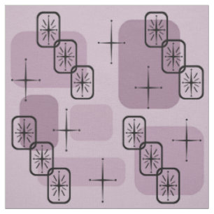 Tissu Mi-siècle moderne Spoutnik Mauve