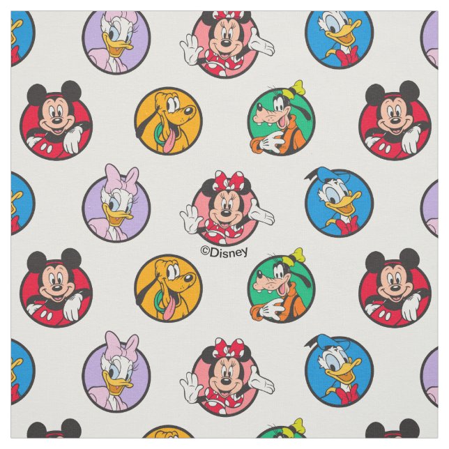 Tissu Mickey & Friends Classic Circles Pattern (Échantillon)