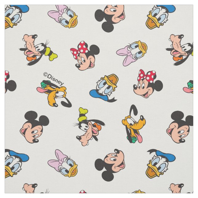 Tissu Mickey & Friends Smiling Faces Pattern (Échantillon)