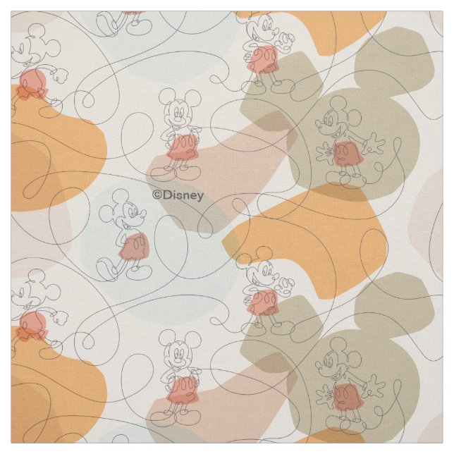 Tissu Mickey Mouse Continuous Line Pattern (Échantillon)