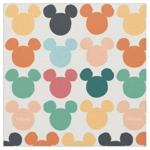Tissu Mickey Mouse   Logo Coloré Répétant