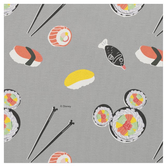 Tissu Mickey Mouse Sushi Icon Motif (Fermer)