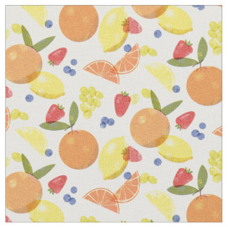Tissu Mid Mod Grungy Risograph Farmers Market Fruit