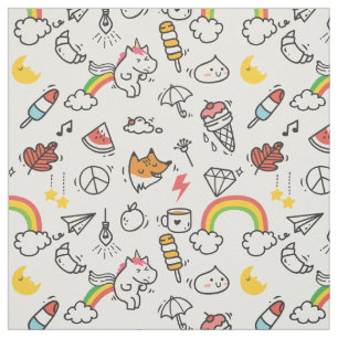 Tissu mignon de motif de Kawaii