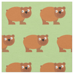 Tissu Mignon Ours Brun Enfant Bébé Nounou Vert Clair