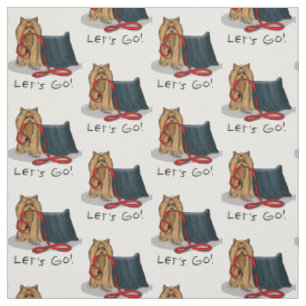 Tissu Mignonne Chien - Allons-y ! Yorkshire Terrier (Yor