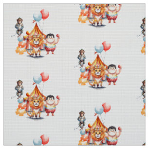 Tissu Mignons Animaux de Cirque Vintage
