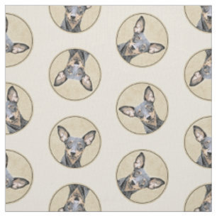 Tissu Miniature Pinscher Peinture mignonne Chien Art ori