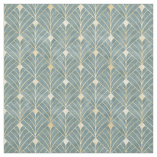Tissu Mint Green,gold,Art Deco pattern,vintage,retro,Me
