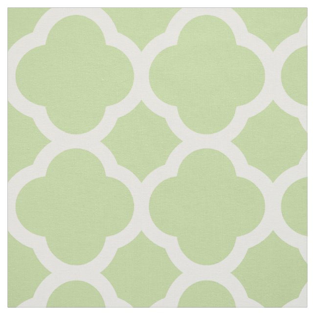 Tissu Mint Green Modern Quatrefoil Grande échelle (Échantillon)