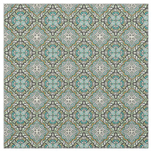 Tissu Mint Green Turquoise Retro Nouveau Déco Motif