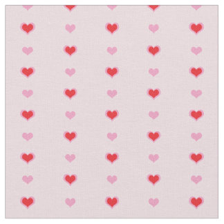 Tissu Minuscule Coeurs rose et rouge sur couleur rose cl