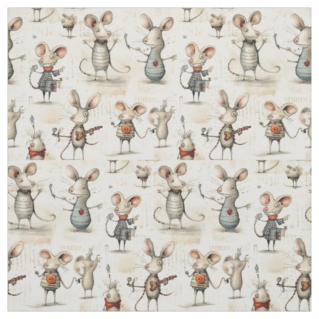Tissu Minuscules danseurs : Mice Whimsy (Échantillon)