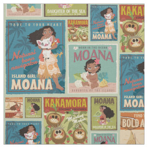 Tissu Moana Retro Poster Motif