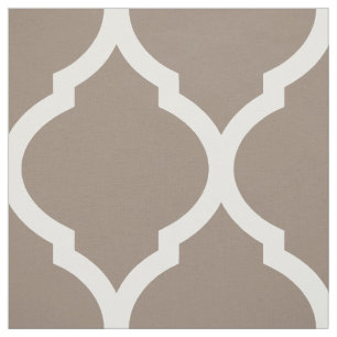 Tissu Mocha Brown Maroc Quatrefoil Grande Échelle