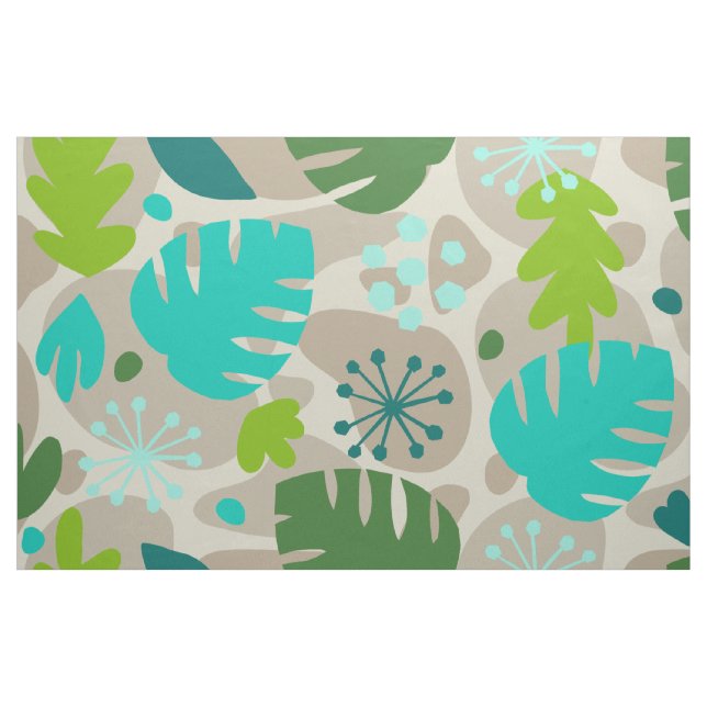Tissu Mod Monstera Leaf Abstrait Hawaï Tropical - Cool (Fat Quarter)