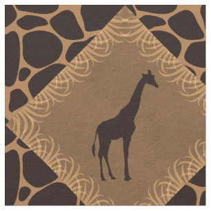 Tissu Modèle de diamant de girafe et de poster de anima