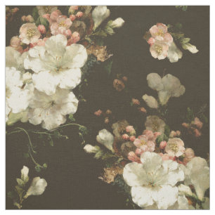 Tissu Modèle floral à crème vintage