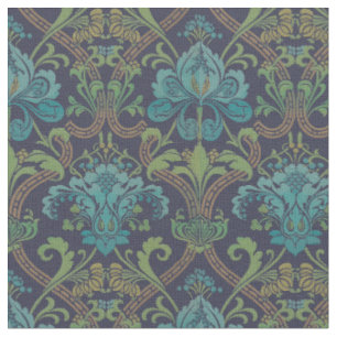 Tissu Modèle floral bleu vintage des années 1800
