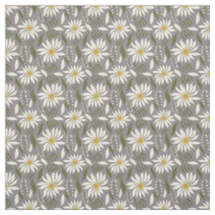 Tissu Modèle floral de lavande de marguerite blanche