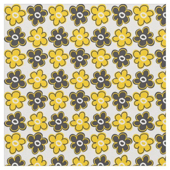 Tissu Modèle floral jaune moderne (Fermer)