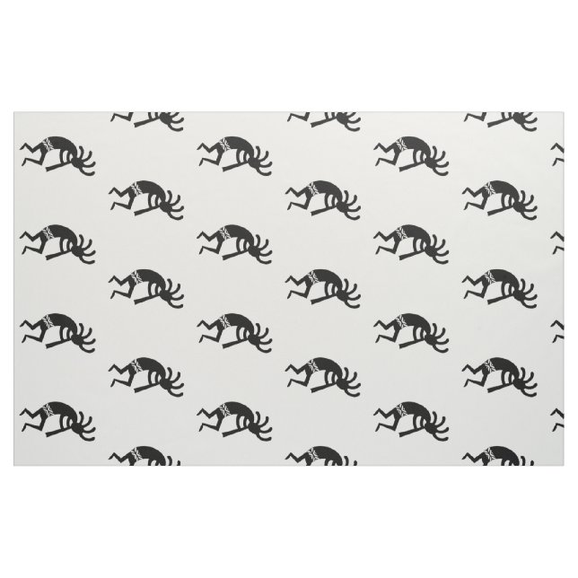 Tissu Modèle Kokopelli Noir Et Blanc Design Sud-Ouest (Fat Quarter)