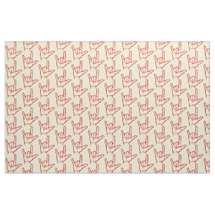 Tissu modelé lumineux d'ASL de rouge je t'aime