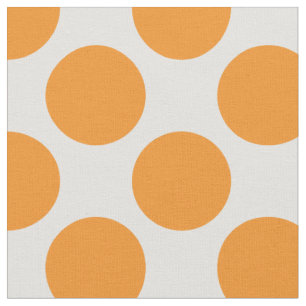 Tissu Moderne Bright Orange et Blanc Grand Pois