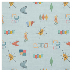 Tissu Moderne de milieu de siècle Texturé Bleu pastel