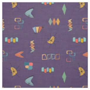 Tissu Moderne de milieu de siècle Texturé Violet foncé