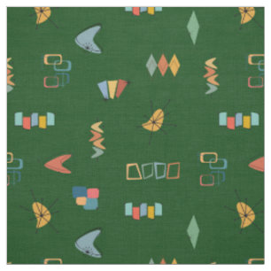 Tissu Moderne de milieu de siècle vert forêt texturé