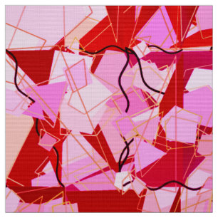 Tissu Moderne du milieu du siècle Abstrait, rouge foncé 