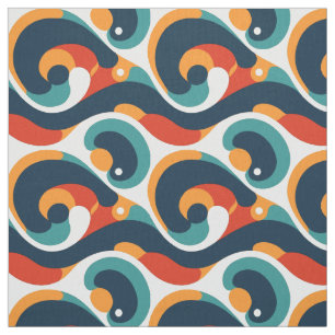 Tissu Moderne Rétro Abstrait