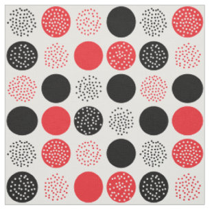 Tissu moderne rouge noir de blanc de points de