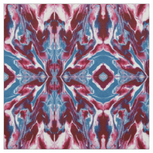 Tissu Moderne tendance motif marbre rouge bleu