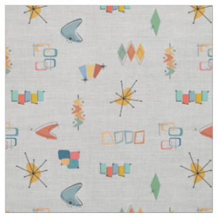 Tissu Moderne Texturé Gris Clair du Milieu du Siècle
