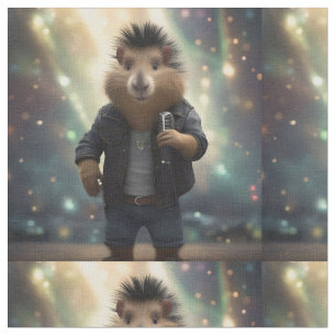 Tissu "Mohawk Capybara : Rockin' the River !"