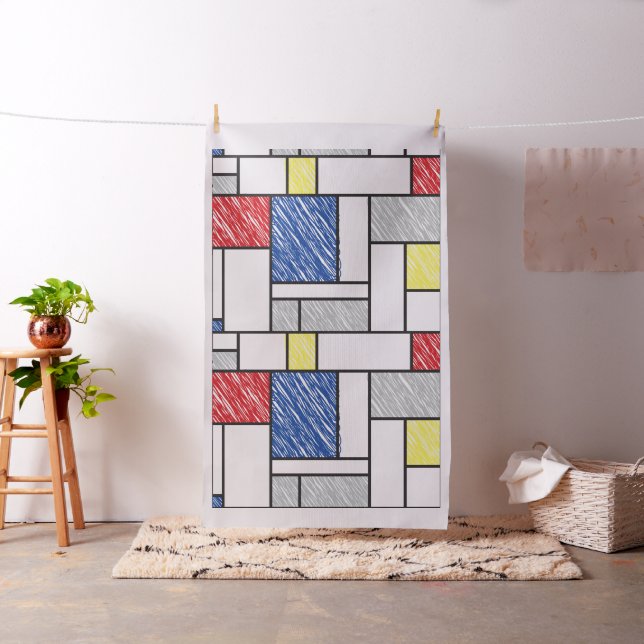 Tissu Mondrian Gribouillages Minimaliste Art Moderne De  (In Situ)