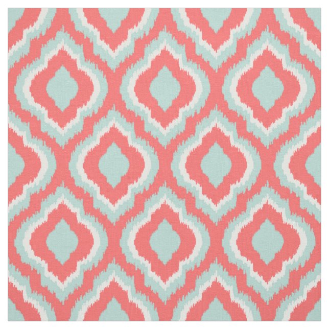 Tissu Monnaie et corail Ikat marocain (Échantillon)