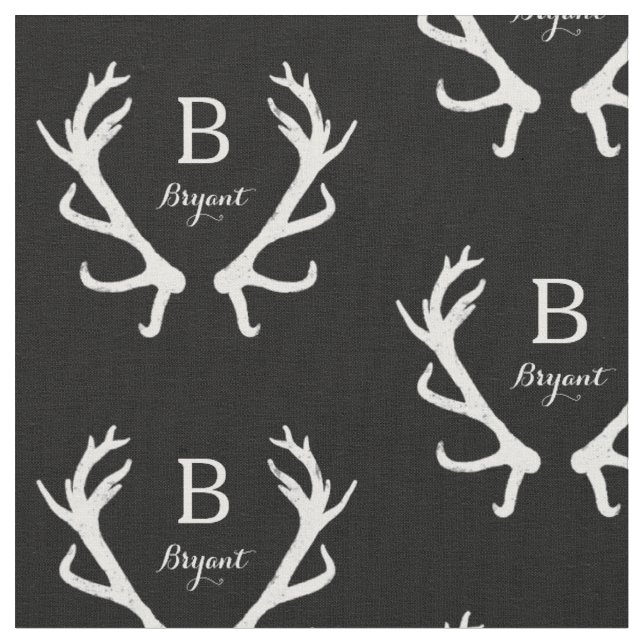 Tissu Monogramme Russe Des Antlers De Cerfs, Choisissez  (Fermer)