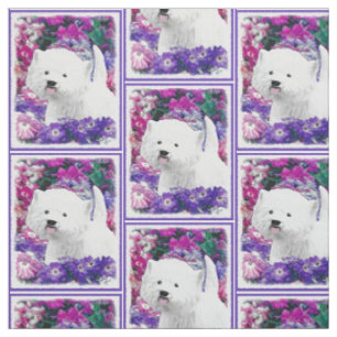 Tissu Montagne Terrier blanc occidentale peignant l'art