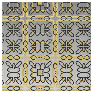 Tissu Moody Grey Gold Géométrique Coton Twill Yardage