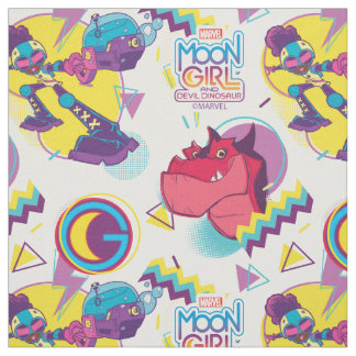 Tissu Moon Girl et le diable Dinosaur Memphis Motif de l