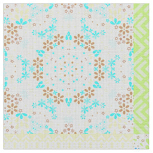 Tissu Mosaïque Abstraite kaléidoscopique fleurs florales