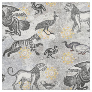 Tissu Mosaïque animale antique classique