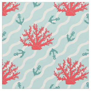 Tissu Motif 1 de corail rouge