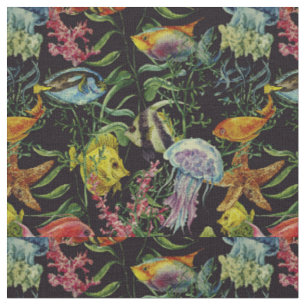Tissu Motif 1 de vie marine d'aquarelle