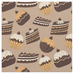 Tissu Motif 3 de chocolat et de pâtisseries